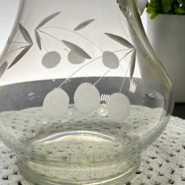 Кувшин из стекла с алмазной гранью "Вишенки". Винтаж, СССР. Картинка 6